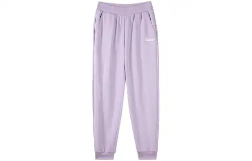 Skechers Colorful Solid Color Elastic Fleece Lined Elastic Cuff Knitted Sweatpants Women's Light Wisteria Color