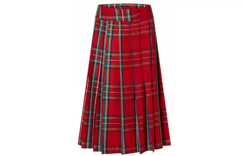 LOUIS VUITTON Tartan Check Pleated Skirt Red