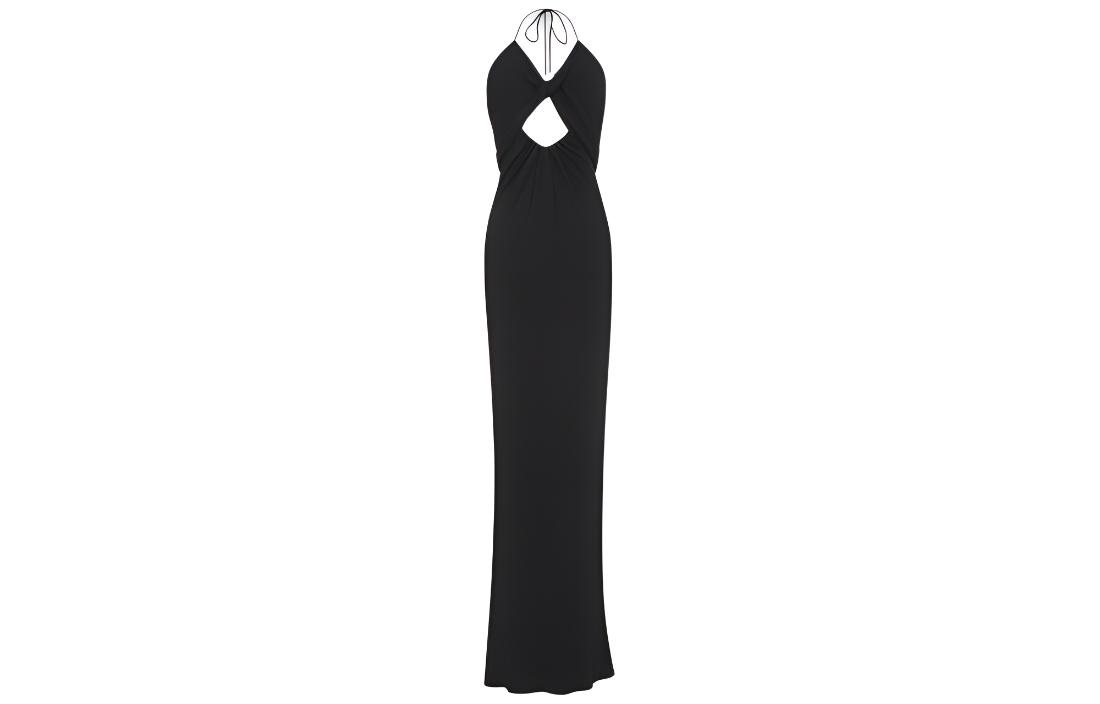 SAINT LAURENT Backless Halter Dress