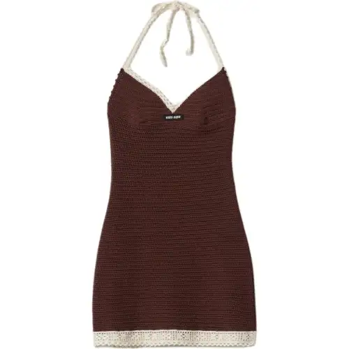 MIU MIU Slip Dress Women's Brown