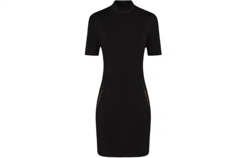 LOUIS VUITTON Short Sleeved High Neck Fitted Dress