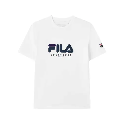 FILA T Shirts Men's Jade White Crew Neck Moderate Straight Fit