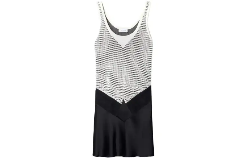 OFF-WHITE Openwork Slip Midi Dress