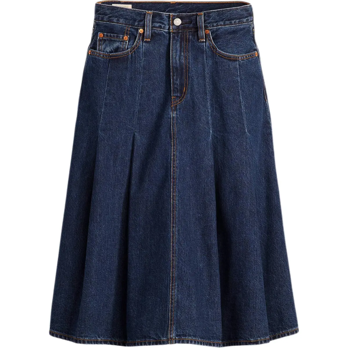 Levi's Denim Long Skirt Women's Dark Blue