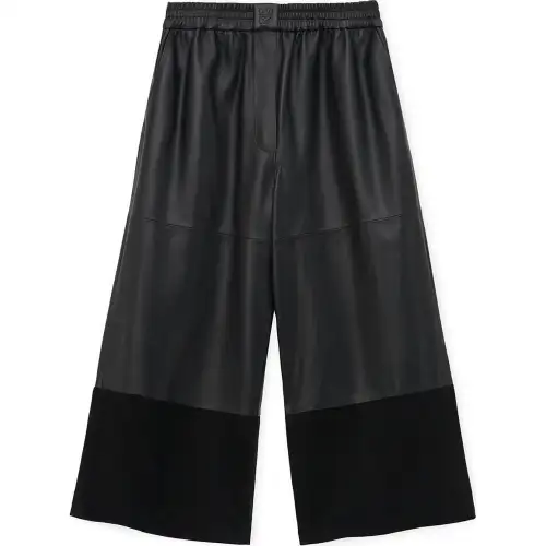 Loewe elastic-waist leather trousers