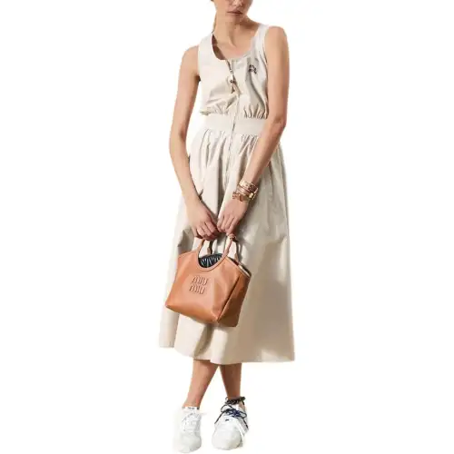 MIU MIU Sleeveless Dress Women's Limestone