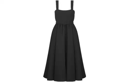 DIOR Mid Length Belted Dress Slip Dress Women's Black