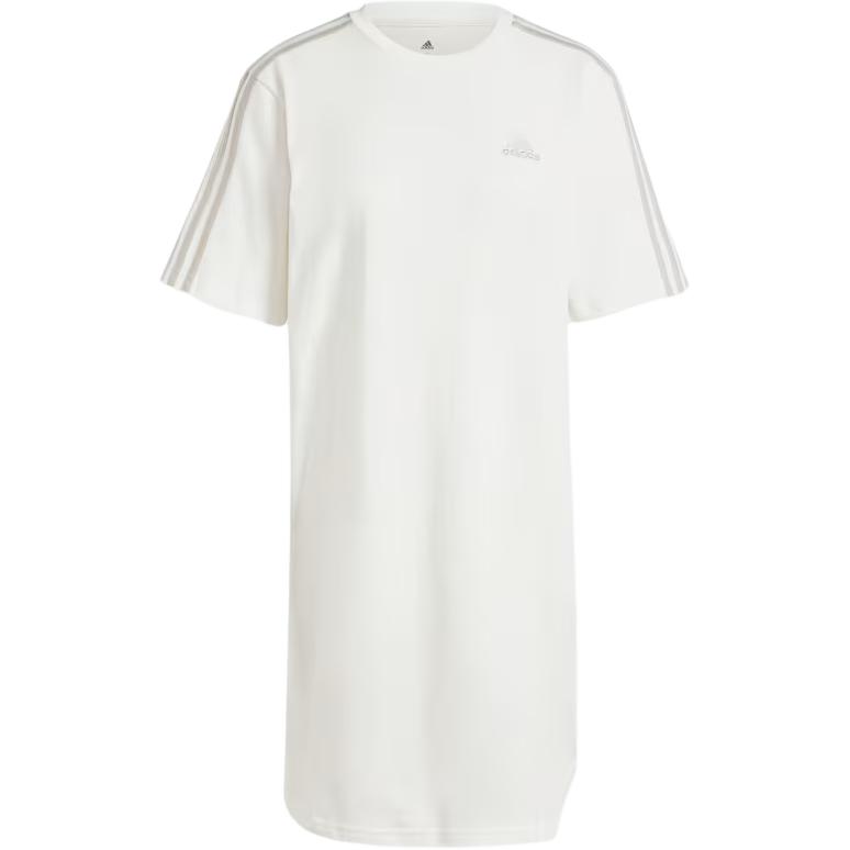 Adidas ESSENTIALS 3 STRIPES SINGLE JERSEY Short Sleeved Dress Women's White