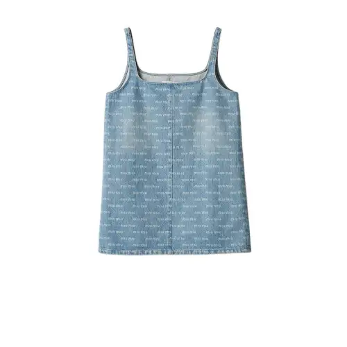 MIU MIU Logo-print Denim Dress