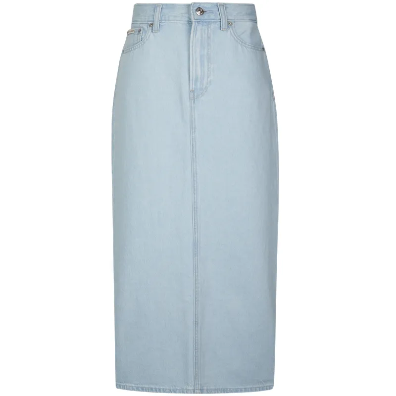 CALVIN KLEIN SS25 Denim Long Skirt Women's Denim Light Blue