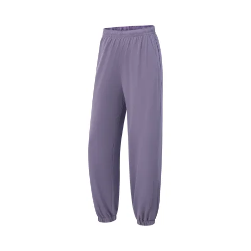 Li Ning Fitness Series Knitted Sweatpants Women's Crow Gray Purple