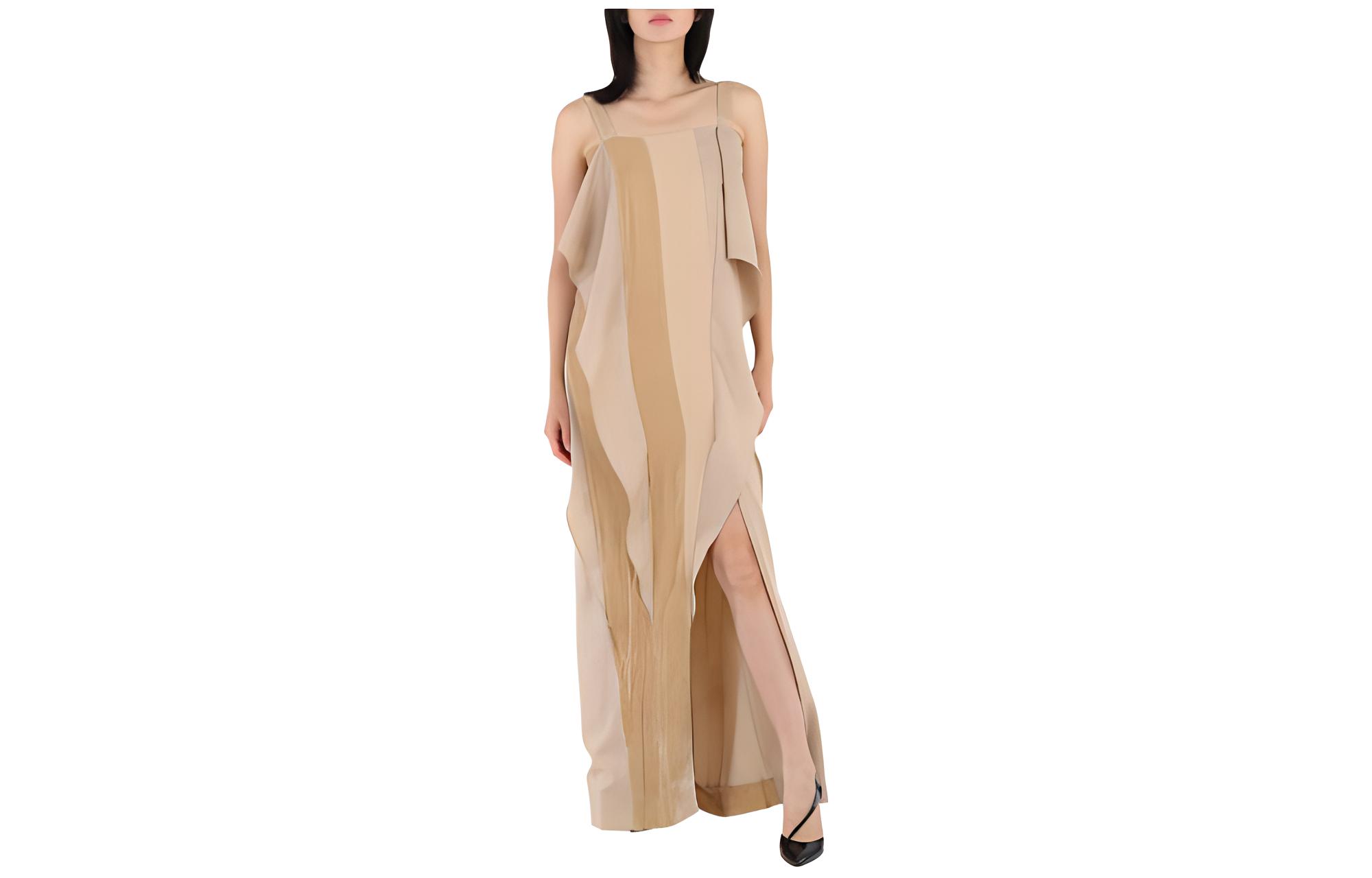 Burberry Slip Dresses Women's Brown Moderate Long