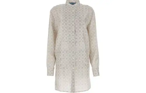 Prada printed silk shirt dress