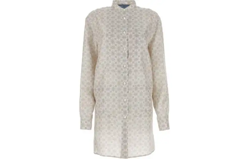 Prada printed silk shirt dress
