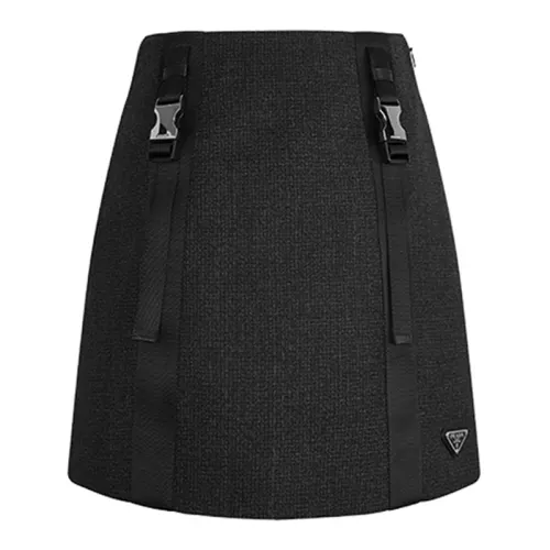 PRADA FW21 Casual Short Skirts Women's Smoke Gray