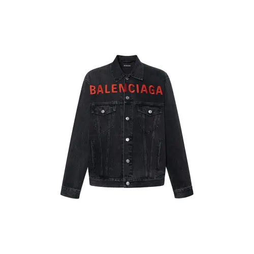 Balenciaga Denim Jacket Regular Fit Men's Black
