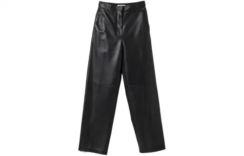 MIU MIU SS24 Leather Pants Women's Black