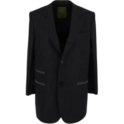 Bottega Veneta Prince Of Wales Wool Jacket With Label Jackets & Coats Women's Black