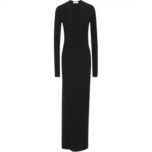 SAINT LAURENT V Neck Long Sleeved Dresses