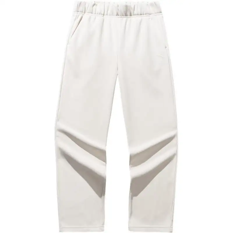Anta Variety Training Collection Casual Fleece Lined Thermal Versatile Knitted Sweatpants Women's White Tea Brown