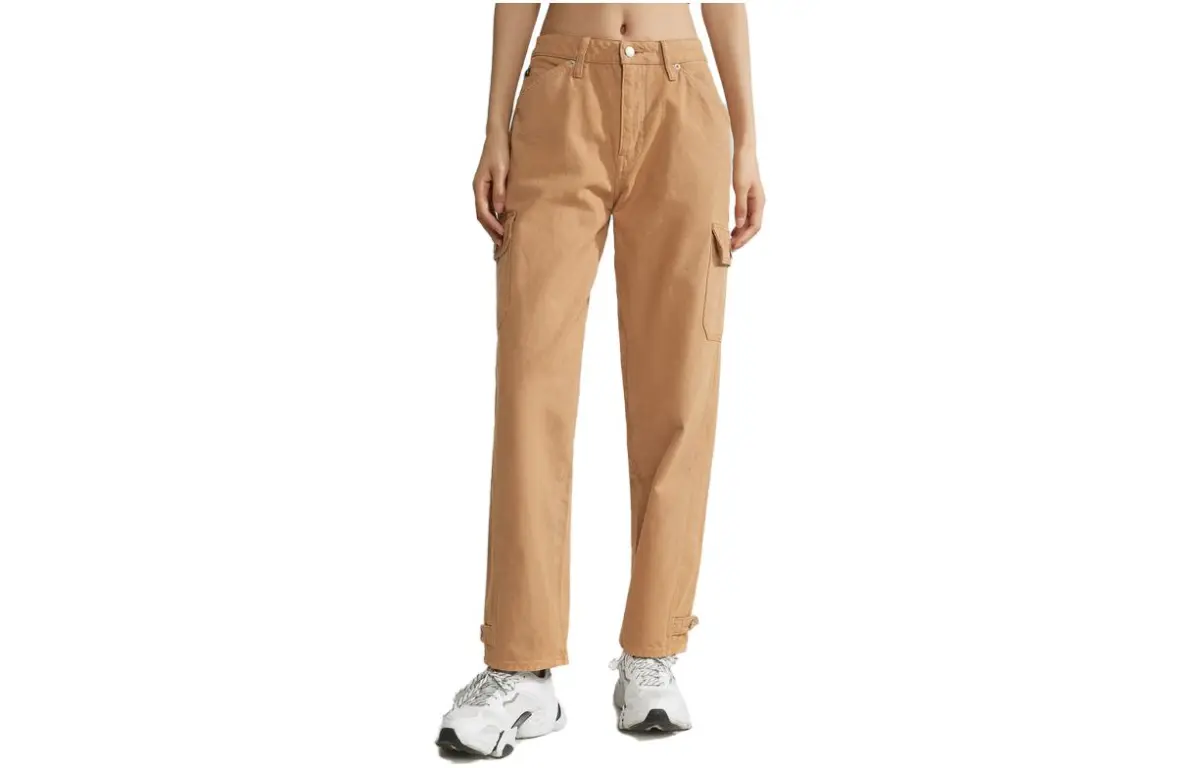 Calvin Klein Jeans Women's Khaki Moderate Straight Fit Pants