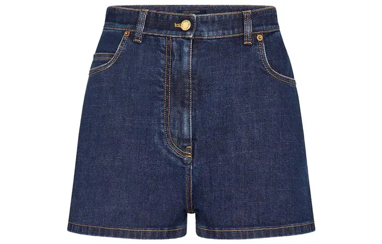 LOUIS VUITTON Denim Shorts Women's Blue