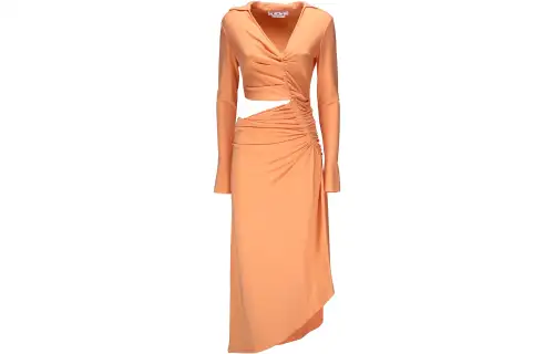 OFF-WHITE cut-out draped dress
