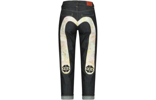 EVISU Jeans Women's Denim Blue Moderate Straight Fit Pants