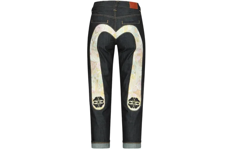 EVISU Jeans Women's Denim Blue Moderate Straight Fit Pants