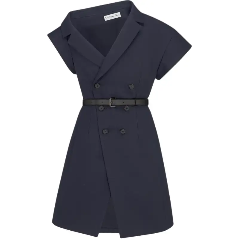DIOR Short Sleeved Dress Women's Marine Blue