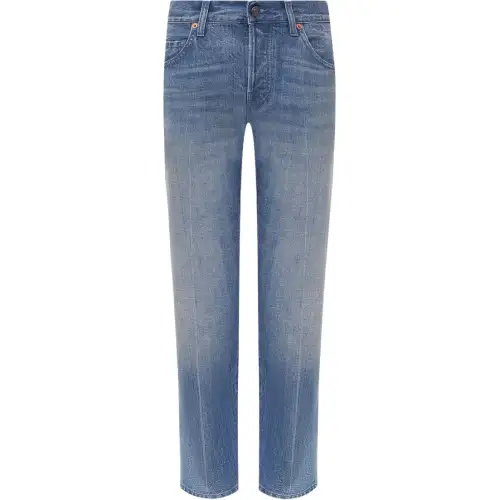 GUCCI Jeans Women's Blue Moderate Straight Fit Pants