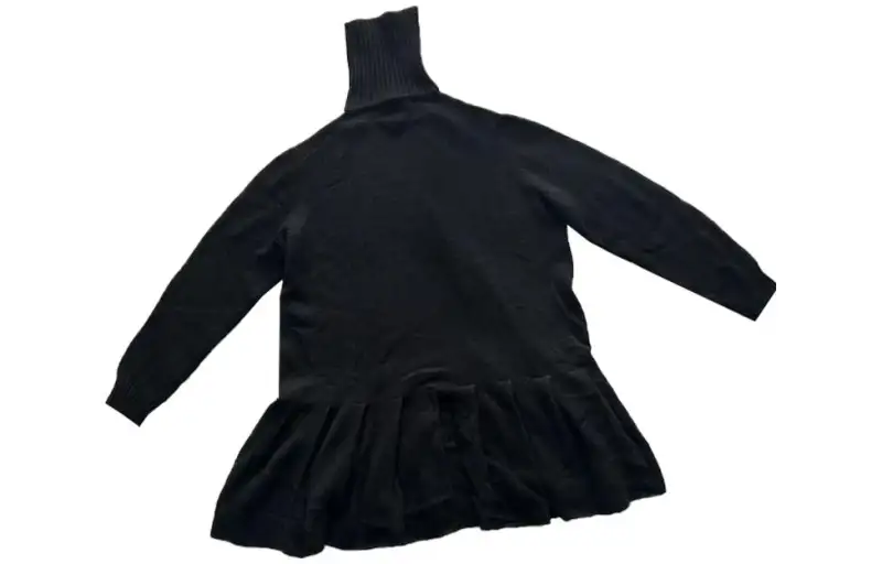 PRADA Long Sleeved Dresses Women's Black Turtleneck Moderate Short