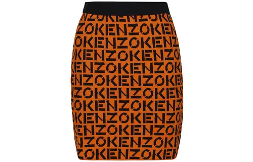 KENZO Casual Long Skirts Women's Orange Moderate Mid Length Bodycon Skirt