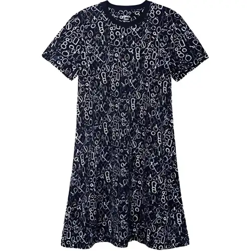 HERMES Short Sleeved Dress Women's Black