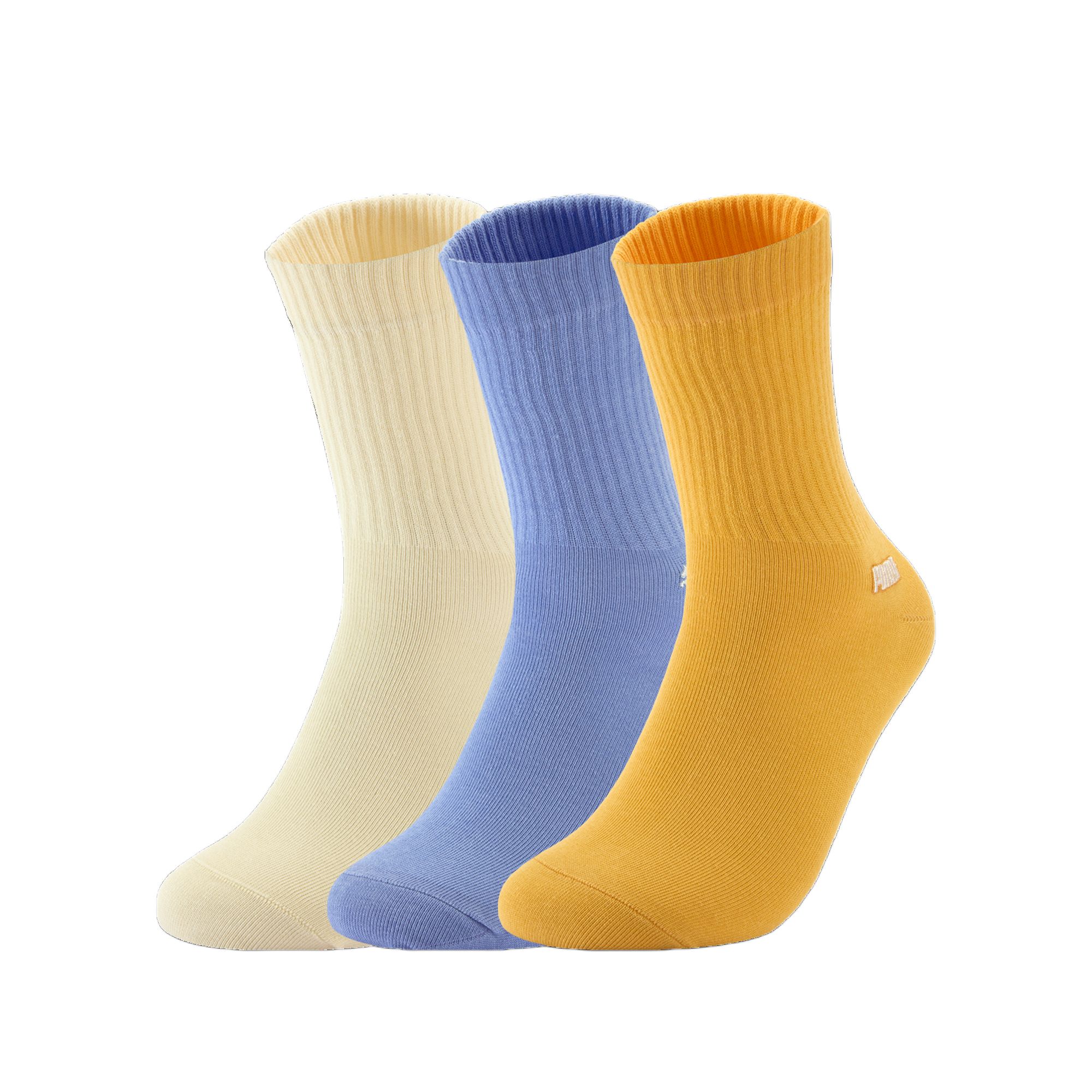 PUMA UnisexSHORT Crew Socks Unisex 3 Pack Khaki/Tea Brown