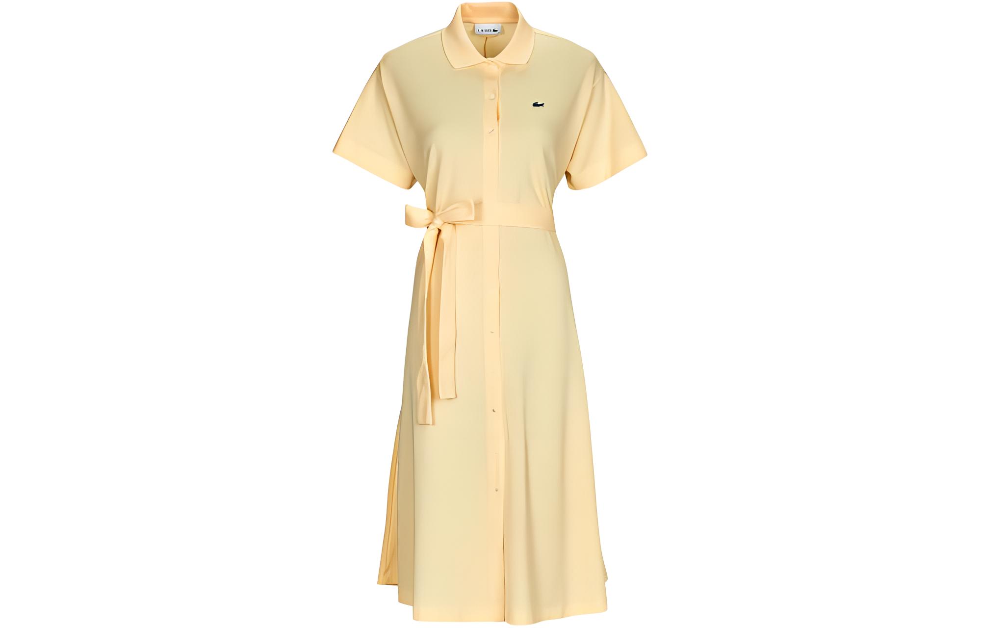 LACOSTE Short Sleeved Dress Women's Yellow