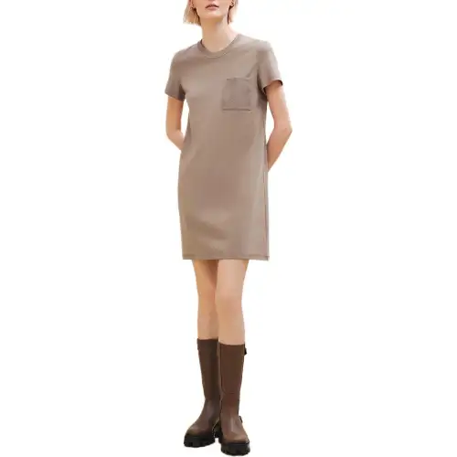 HERMES FW24 Short Sleeved Dress Women's Gray
