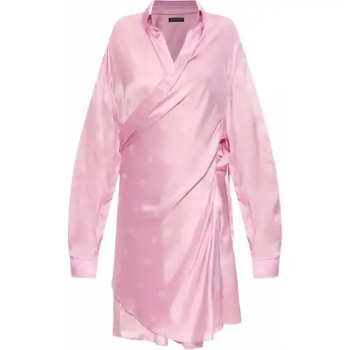 Balenciaga Collared Wrap Shirt Dress