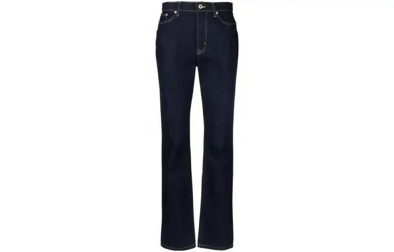 KENZO Asagao Straight Leg Mid Rise Jeans