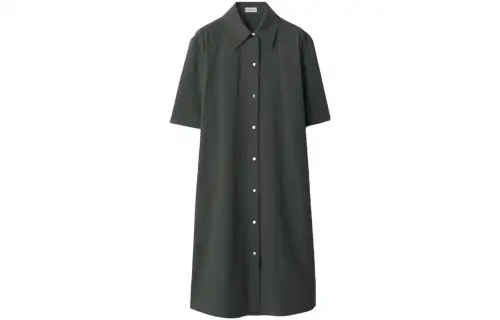 Burberry straight-point collar cotton-blend dress