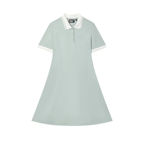 FILA WHITE Short Sleeved Dress Women's Oat Gray
