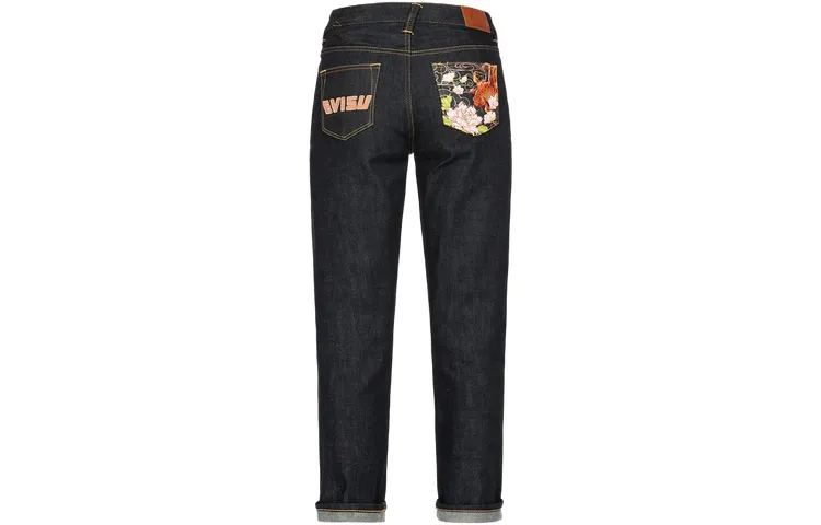 EVISU Jeans Women's Denim Blue Moderate Straight Fit Pants