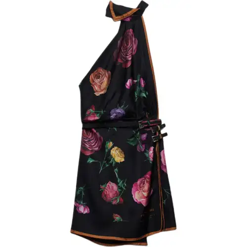 PRADA Floral-print Silk Minidress