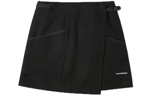 Converse Asymmetrical retro comfortable sports black mini-skirt for leisure