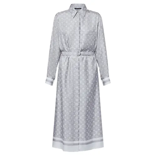 Lv Monogram Foulard Shirt Dress