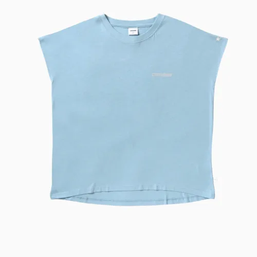Converse T Shirts Unisex Blue Crew Neck Moderate