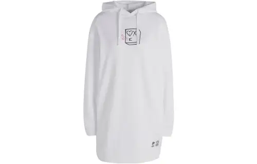 Adidas Long Sleeved Dresses Women's White Crew Neck Moderate Mid Length