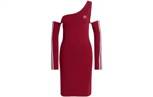 Adidas Originals Long Sleeved Dresses Women's Red Moderate Mid Length
