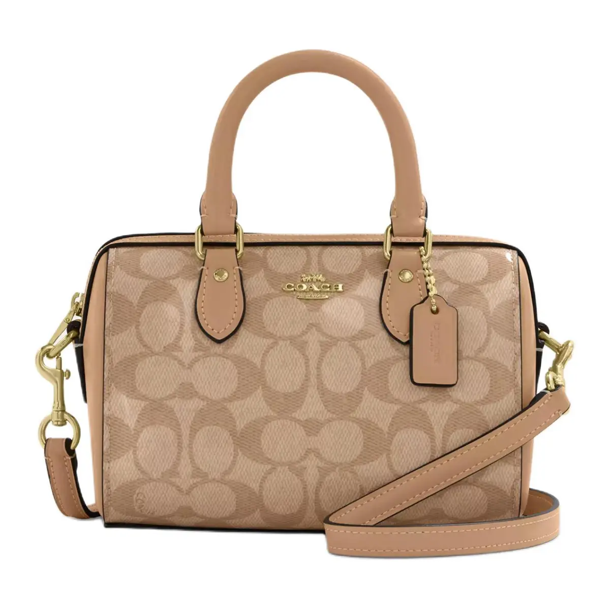 COACH Coated Canvas Shoulder Bag, Crossbody Bag, Handbag Small Women's Brown