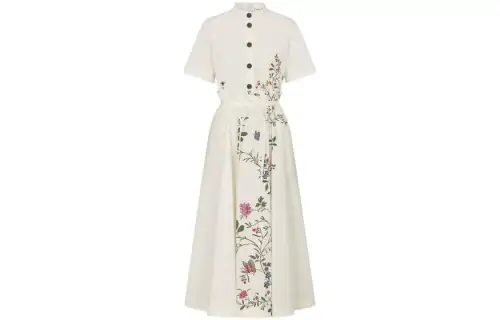 DIOR Short Sleeved Dress Women's Beige